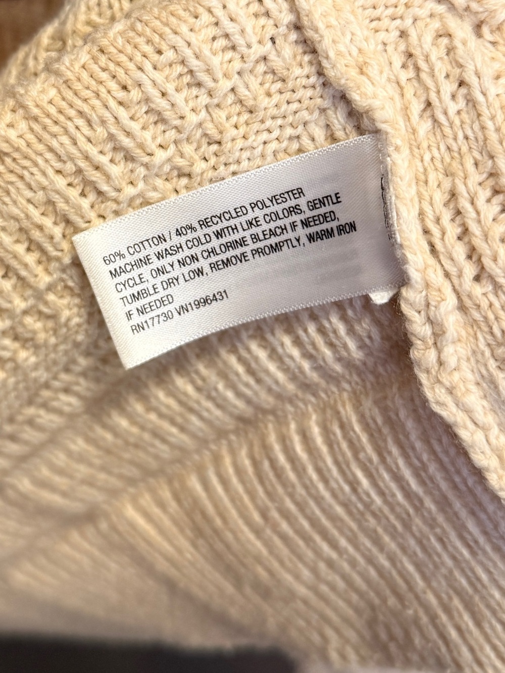 Universal Thread Cream Ribbed Crewneck Sweater - Picture 4 of 5